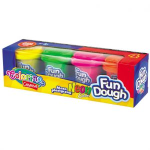Masa plastyczna Colorino Fun Dough, 4 kolory x 56g, Neon